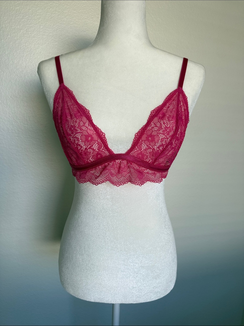 Free People Lace Bralette in Raspberry